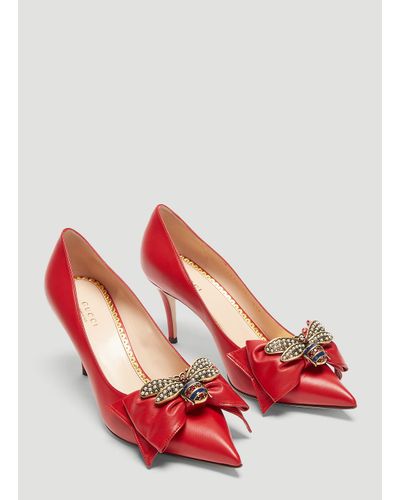 gucci heels with bee