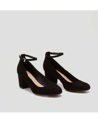 black block heels with ankle strap