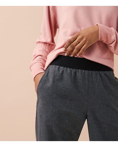 LOFT Lou & Grey Flannel Upstate Sweatpants in Charcoal (Gray) - Lyst