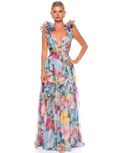 PATBO Hibiscus Flutter Sleeve Maxi Dress in White | Lyst UK