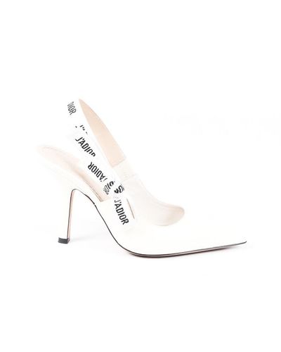 Dior Leather J'adior Slingback Pumps in White - Lyst