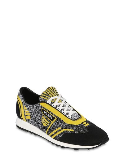 prada yellow and black sneakers