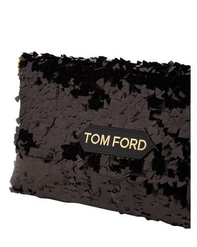 Tom Ford Label Small Sequined Shoulder Bag in Black - Lyst