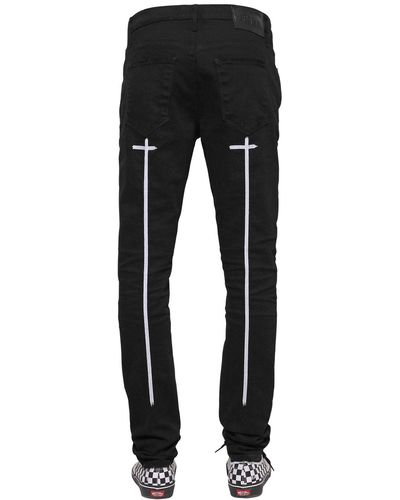 Jeans Skinny In Denim Stampa Croci 16.5cm da Uomo di RTA in Nero | Lyst