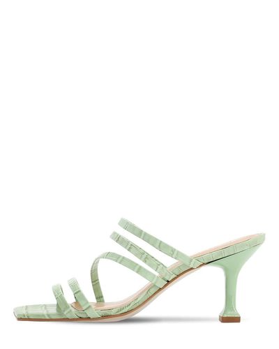 Carvela Kurt Geiger 70mm Croc Embossed Leather Sandals in Light Green (Green) - Lyst