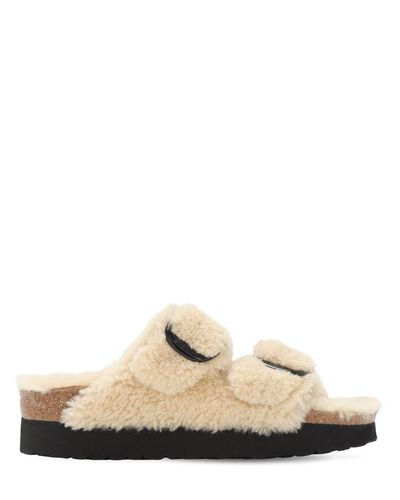 papillio arizona big buckle flatform sandals in teddy