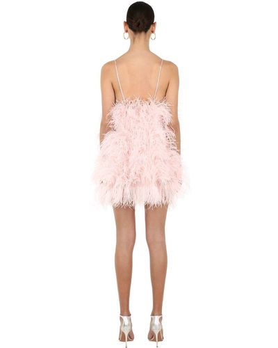Abito Con Piume E Paillettes di The Attico in Rosa | Lyst
