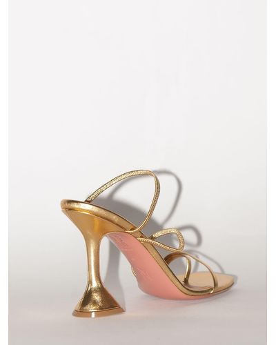 amina muaddi gold sandals