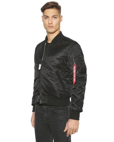 alpha industries black bomber jacket