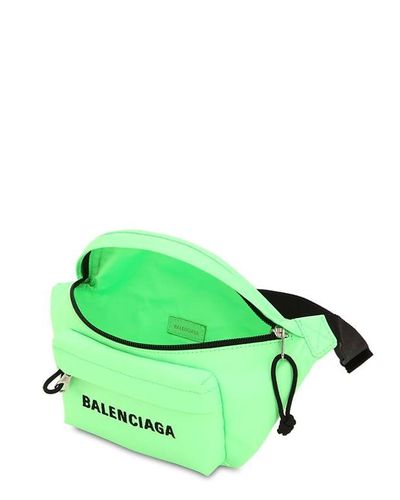 Balenciaga Synthetic Wheel S Logo Print Nylon Belt Bag in Neon 