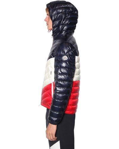 Moncler Synthetic Chevron-quilted Down Puffer Jacket in Red/White/Blue  (Blue) for Men - Lyst