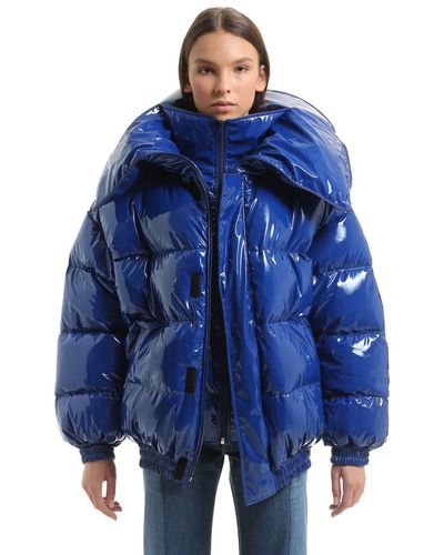 nylon oversized puffer jacket