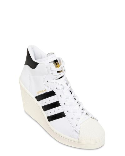 adidas Originals Leather 90mm Superstar Ellure Sneakers in White,Black  (White) | Lyst Australia