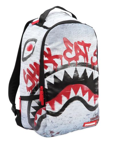 sprayground red shark backpack