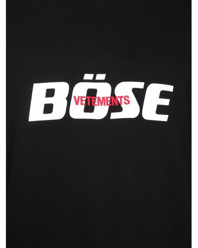 Vetements Oversize "bose" Print Cotton T-shirt in Black for Men - Lyst
