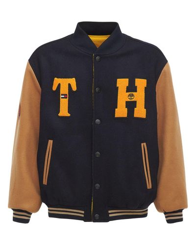 Tommy Hilfiger Mens Technical Wool Blend Hooded Stadium Jacket