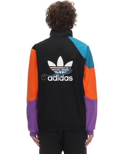 adidas originals half zip pouch pocket jacket navy