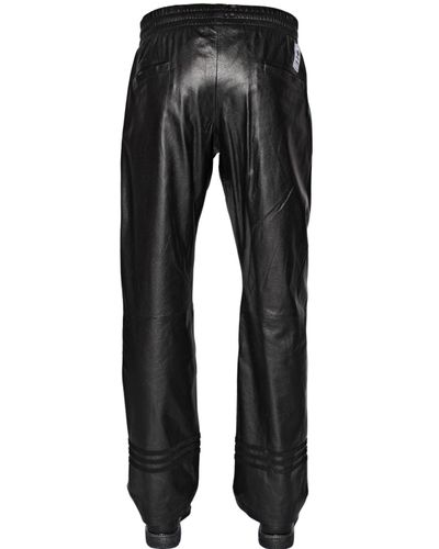 adidas Originals Straight Leather Pants in Black for Men - Lyst
