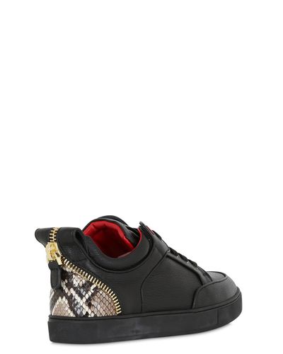 Royaums Tressor Zip Python \u0026 Leather Sneakers in Black for Men - Lyst