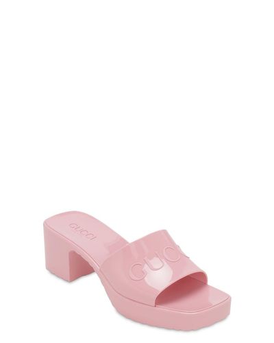 Gucci 30mm Plastique Pvc Sandals in Pink - Lyst