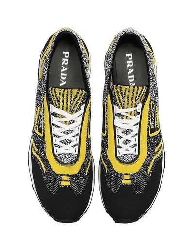 prada yellow and black sneakers