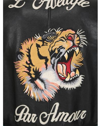 gucci tiger leather jacket