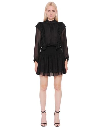Designers Remix Ruffled Silk Chiffon Dress in Black - Lyst