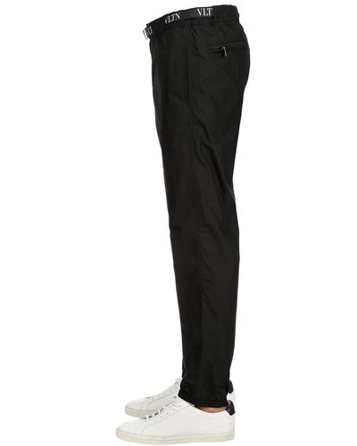 Valentino Synthetic Nylon Track Pants W/ Vltn Belt in Black for Men - Lyst