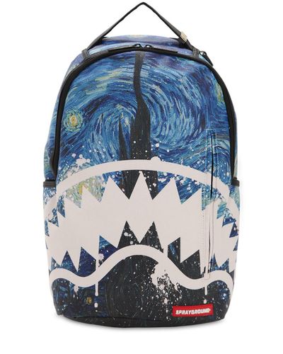 Sprayground Van Gogh Shark Backpack in Blue for Men | Lyst