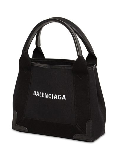 Balenciaga Xs Navy Cabas Canvas Bag in Black | Lyst