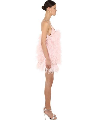 Abito Con Piume E Paillettes di The Attico in Rosa | Lyst