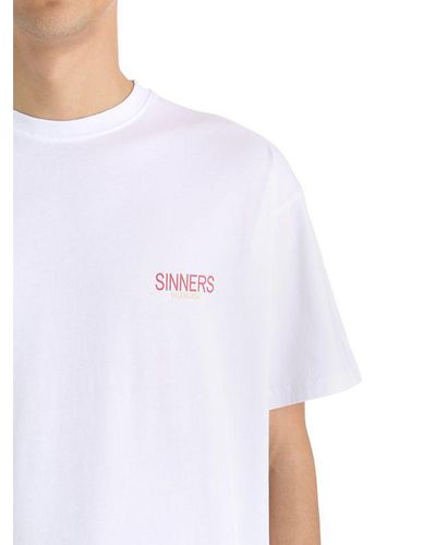 Balenciaga Sinners Printed Cotton Jersey T-shirt in White for Men - Lyst