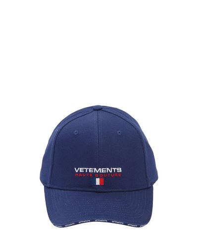 Vetements Embroidered Haute Couture Canvas Hat in Blue for Men 