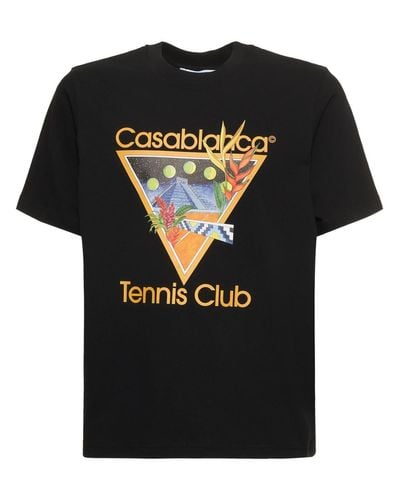 Casablanca T-shirt tennis club in cotone organico con stampa - Nero