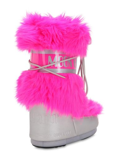 pink fur moon boots