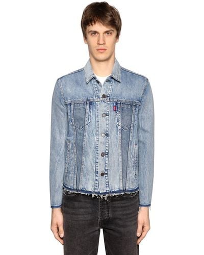 Levi's Raw Cut Altered Trucker Jacket in Washed Blue (Blue) for Men | Lyst