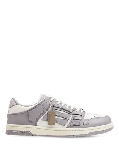 Amiri Skel-top Low Leather Sneakers in Grey/White (White) for Men - Lyst