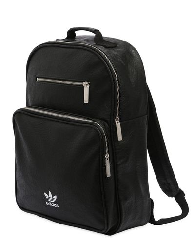 adidas black leather backpack