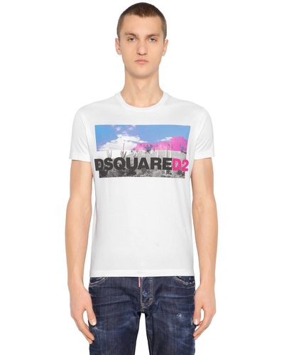 DSquared² Desert Printed Cotton Jersey T-shirt in White for Men | Lyst