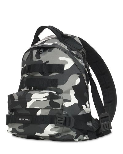 Balenciaga Synthetic Army Multicarry Nylon Backpack in Black/Grey 