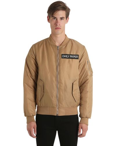 Daily Paper Synthetic Khaki Nylon Bomber Jacket in Natural for Men | Lyst