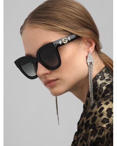 Occhiali Da Sole In Acetato Con Stelle di Gucci in Nero | Lyst