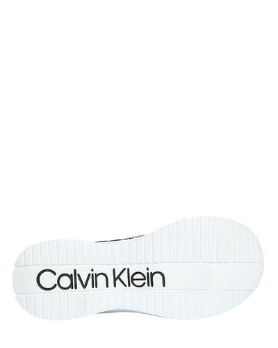 Calvin Klein Leather 30mm Umney Knit Sock Sneakers in Black/White (Black) -  Lyst
