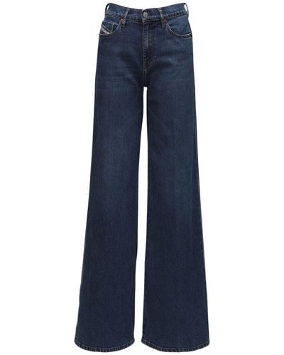 DIESEL D-akemi Wide Leg Jeans in Blue (Black) | Lyst