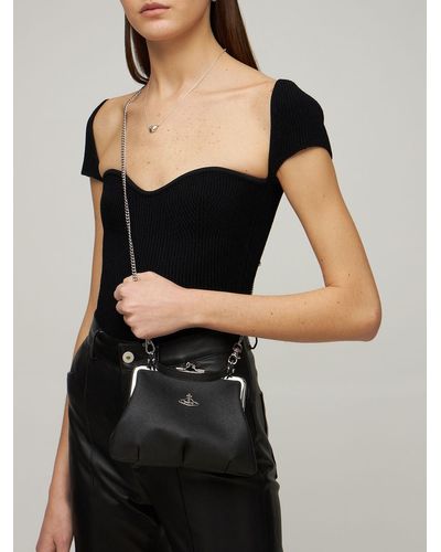Vivienne Westwood Granny Frame Faux Leather Bag in Black | Lyst