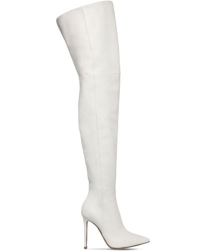 Gianvito Rossi 105mm Over The Knee Nappa Leather Boots in White - Lyst