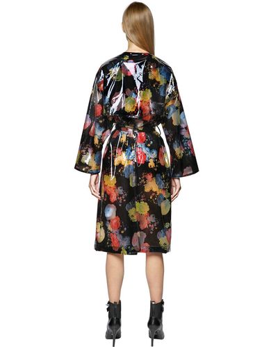 Black floral raincoat Clearance