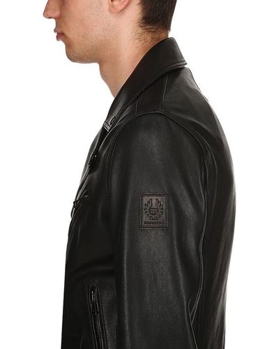 Belstaff Fenway Leather Jacket in Black for Men - Lyst