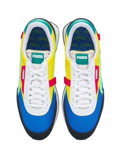 Puma Suede Future Rider Twofold Sd Pop Sneakers In Yellow Blue Blue For Men Lyst