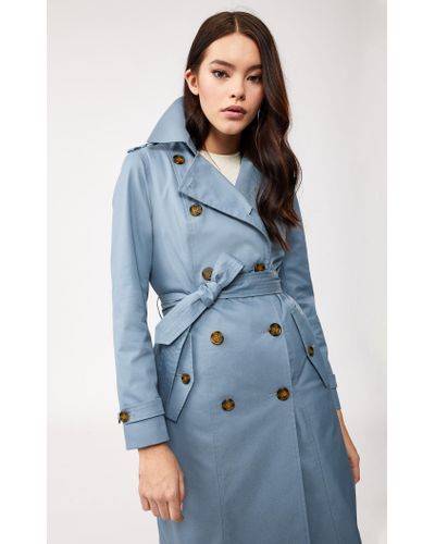 Mackage Cotton Odel Classic Trench Coat With Removable Down Vest In Sky ...